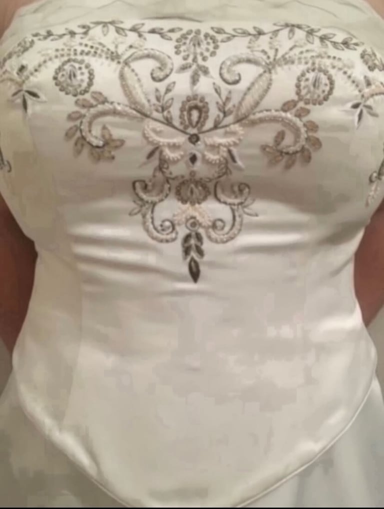 image for 2 piece ivory wedding dress, size 16.