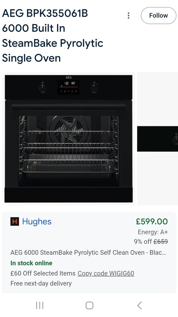 AEG 6000 SteamBake multifunction single electric oven built-in black Pyrolytic 