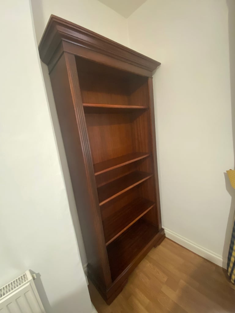 Cherrywood tall bookcase VGC 192cm