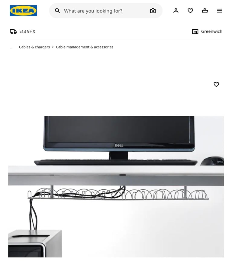 SIGNUM Cable management, horizontal, silver color - IKEA