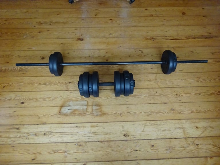 image for 25kg Vinyl Dumbbell & Barbell Set
