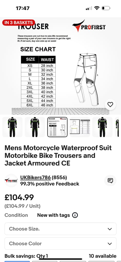 Motorbike jacket and pants 