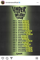 2x Chris Brown tickets for Dublin Saturday 11th Feb 3Arena 