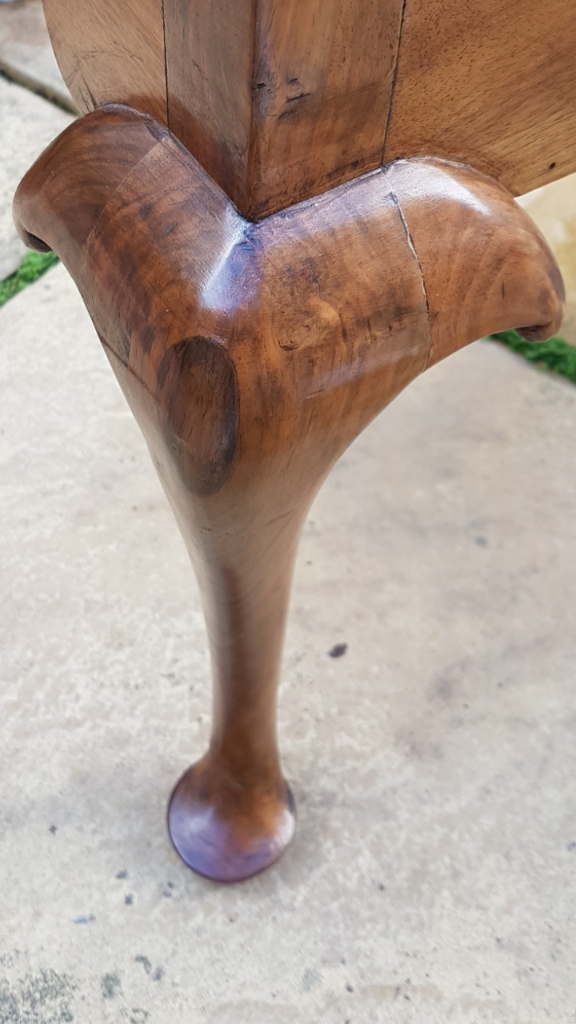 Queen Anne Antique Style Solid Cut Walnut Lowboy