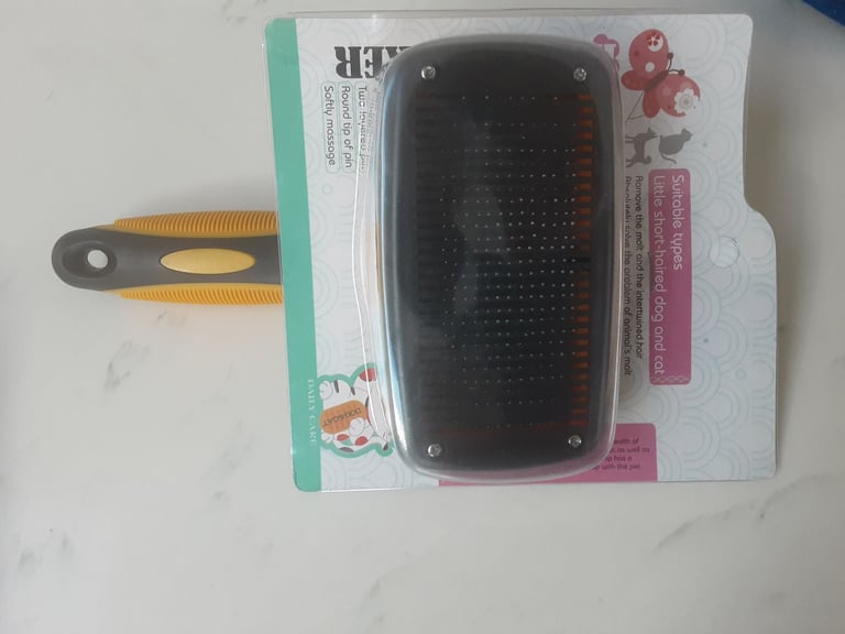 BRAND NEW small dog grooming brush and slow feeding bowls