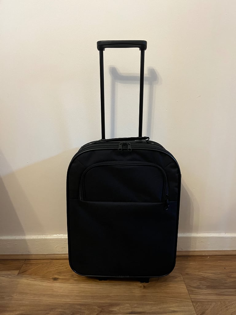 Black 2 Wheel Trolley Cabin Case Luggage with retractable handle*New Never Used*