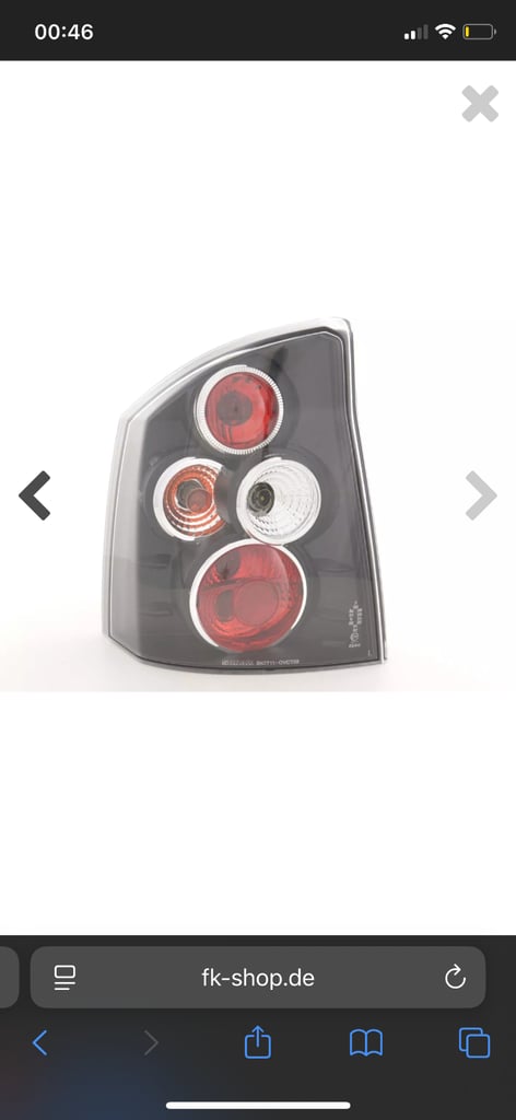 Black Rear Vauxhall/Opel Vectra C Angel Lights 