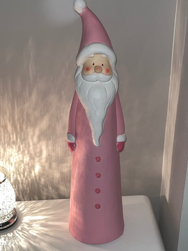 image for Large Pink Christmas Santa ornament 