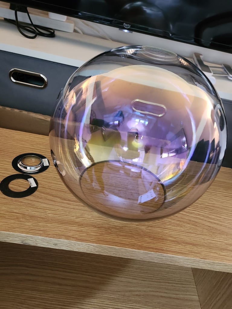 image for Iridescent glass dome ceiling light shade
