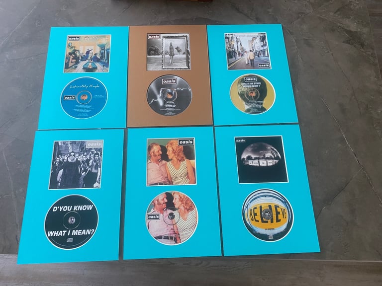 image for Oasis - a4 original cds/cover art - choose black/white new frames £10 each choose