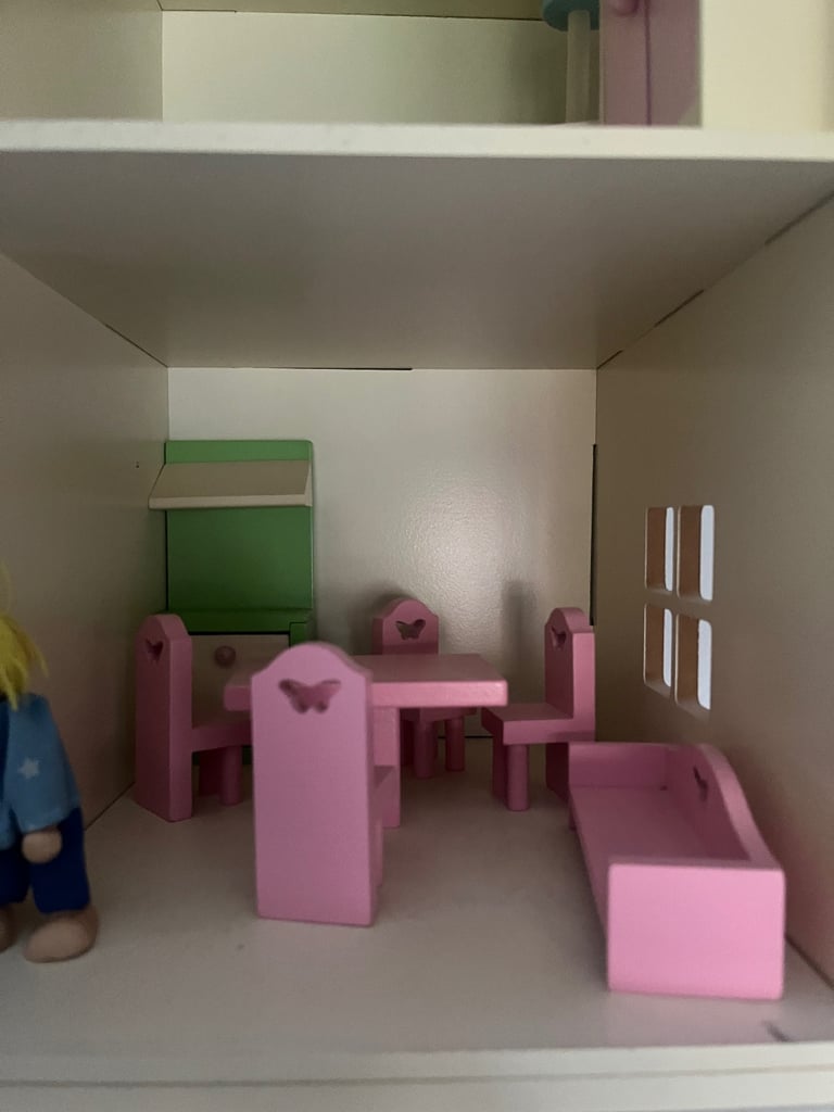 Wooden Dolls House with accessories 