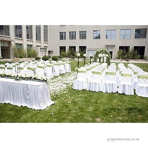 Spandex White Ruffled Chair Cover Wedding Birthday Reception Party Decoration 