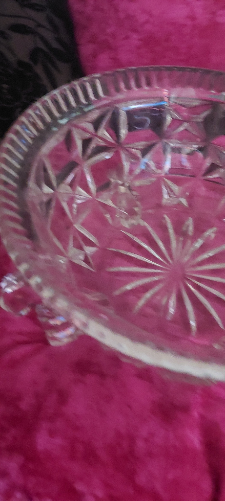 SALE Vintage Glass Bowl Approx 9 1/2"  diameter