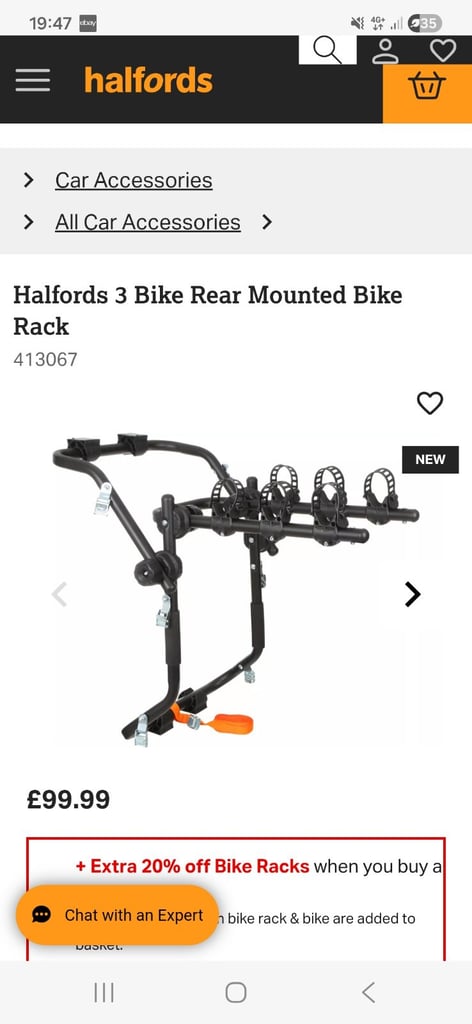 image for 3 bike rear mounted bike rack 