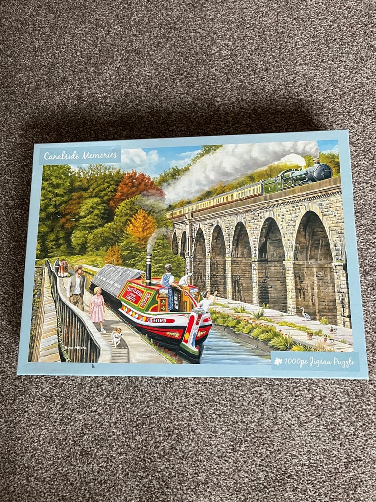 image for 1000 piece jigsaw puzzle.  Canalside Memories
