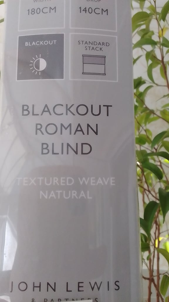 John Lewis 180 cm Roman Blind £80 blackout  NEW in BOX
