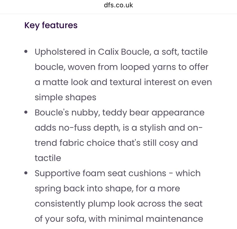 DFS calix boucle Sofa 