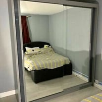Different Sizes Available For Sliding Mirror Door Wardrobes Black White Grey Colors