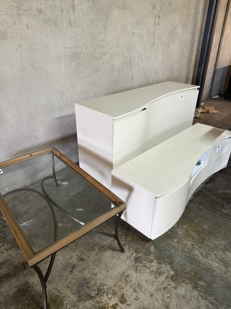 Unique living room side board and matching tv cabinet with LED lighting