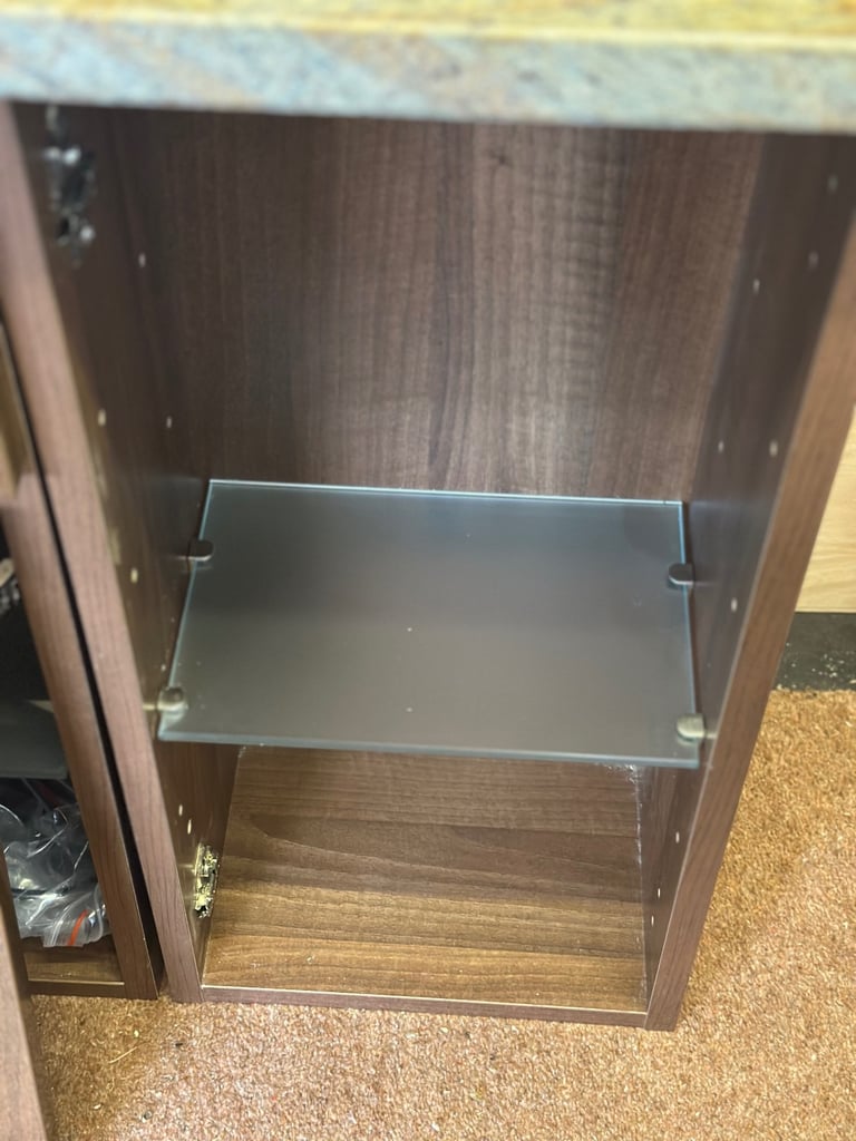 2 x Wall hung bathroom vanity units complete with built in sink