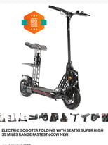 Electric scooter with seat x2