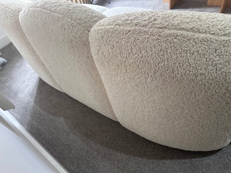 Boucle Cream cloud 3 seater sofa couch used