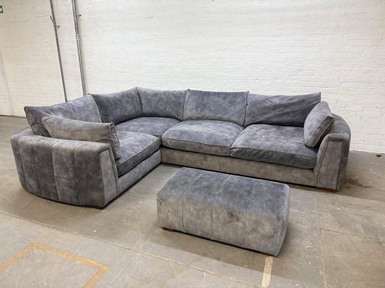 Sofology Emperor Interchangeable Corner Sofa with Matching Footstool 