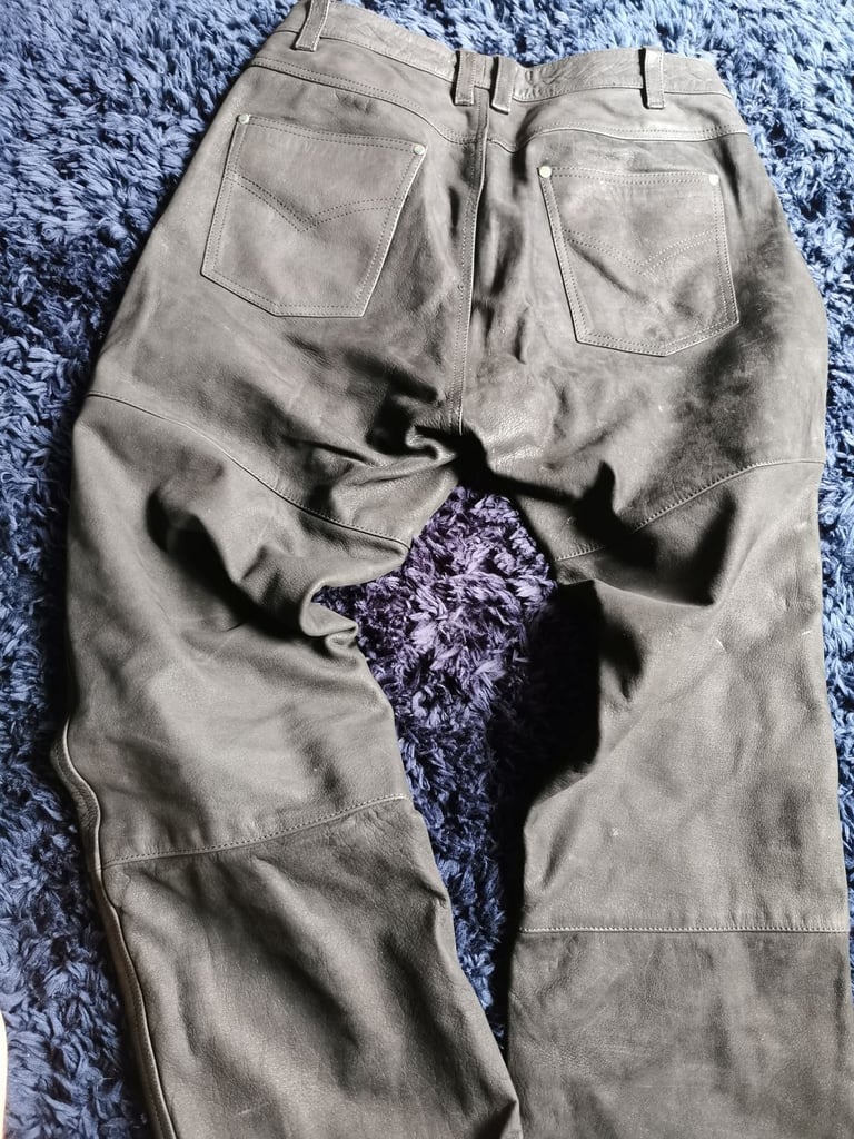 Leather motorbike motorcycle jeans 34/32