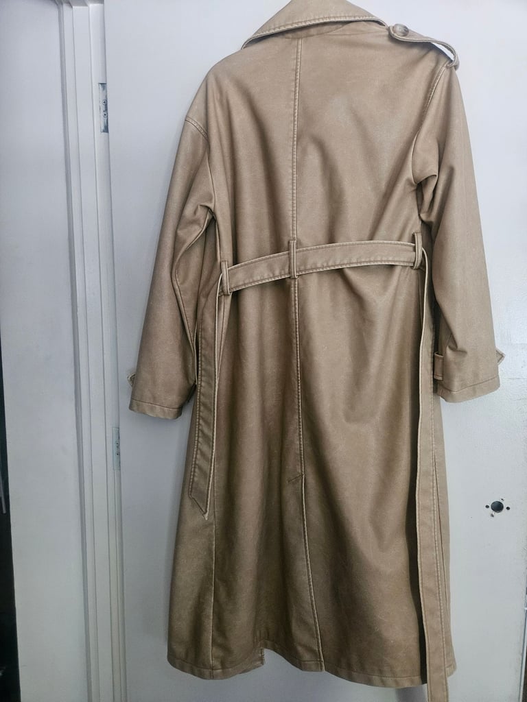 image for Faux leather trench coat