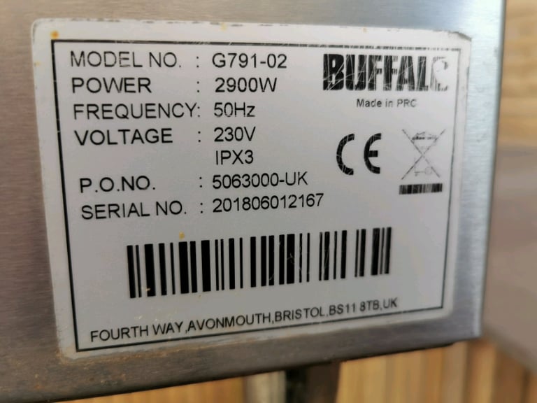 Buffalo Double Contact Grill ideal for cafe restaurant or kitchen