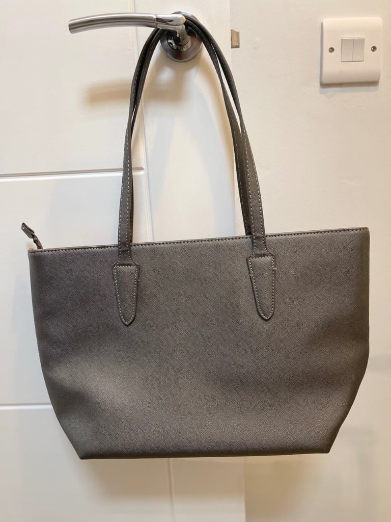 Tote bag, silver / grey, by David Jones, brand new