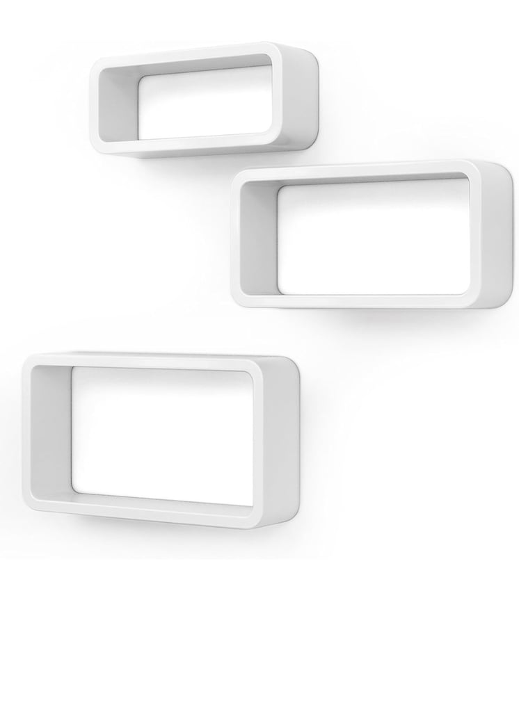 Cube Wall Shelves, Set of 3 Floating Shelves 40 cm/25 cm, White