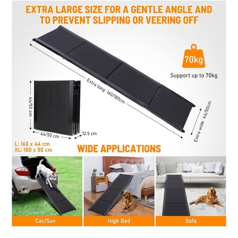 FASNATI 180 x 50cm Folding Dog Ramp.