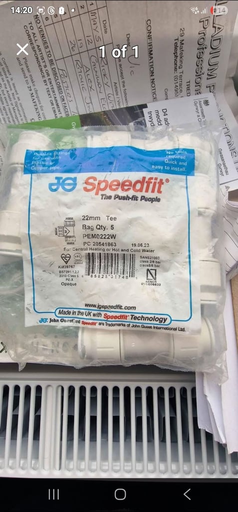 JG Speedfit fittings 