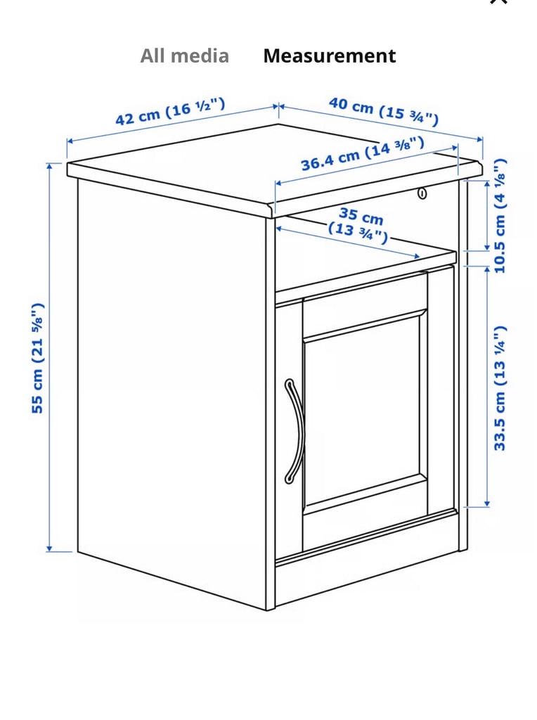 IKEA white bedside table 