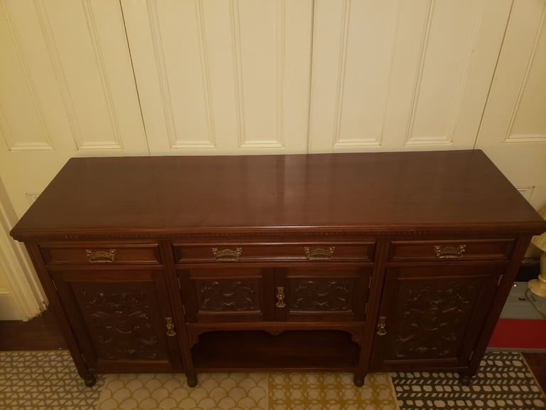 Sideboard Edwardian carved mahogany 