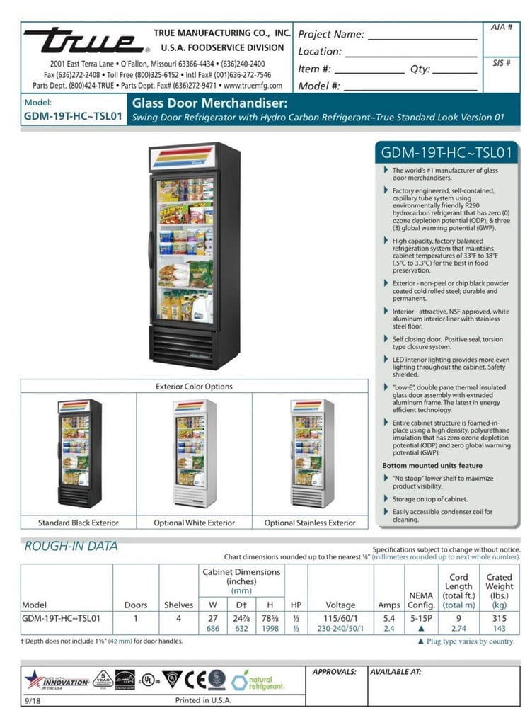 upright commercial fridge 