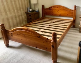 Solid pine double bed frame