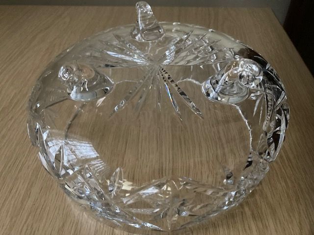 Vintage Large Heavy Crystal Footed Fruit Bowl