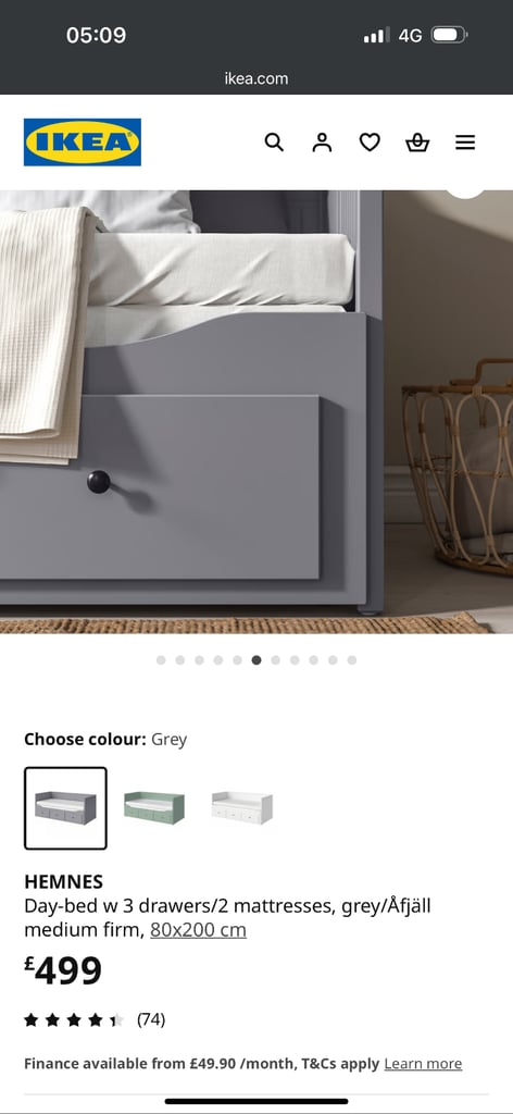IKEA Hemnes day bed in grey