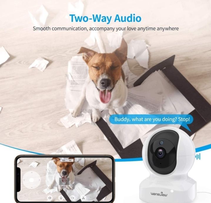 Security Indoor Pet Camera WiFi CCTV Security Baby Monitor,  Alert Night Vision SD Storage 