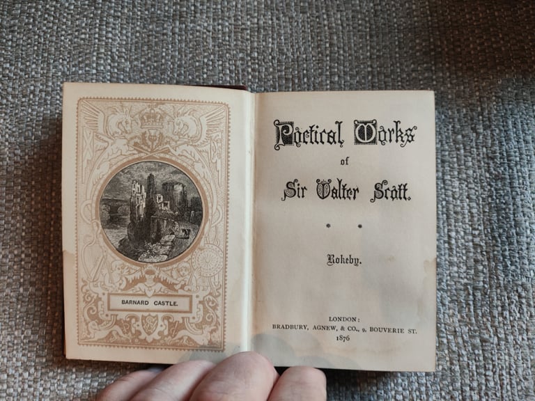 6 x Antique Books, 1876, Poetic Works Of Sir Walter Scott - Hardback, Handy Ed