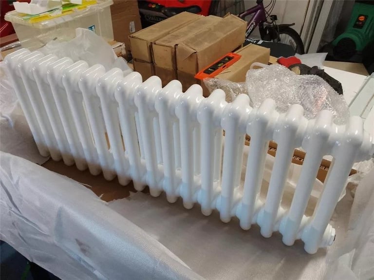 New Horizontal 2 Column Radiator height 300mm x Length 765mm in White .