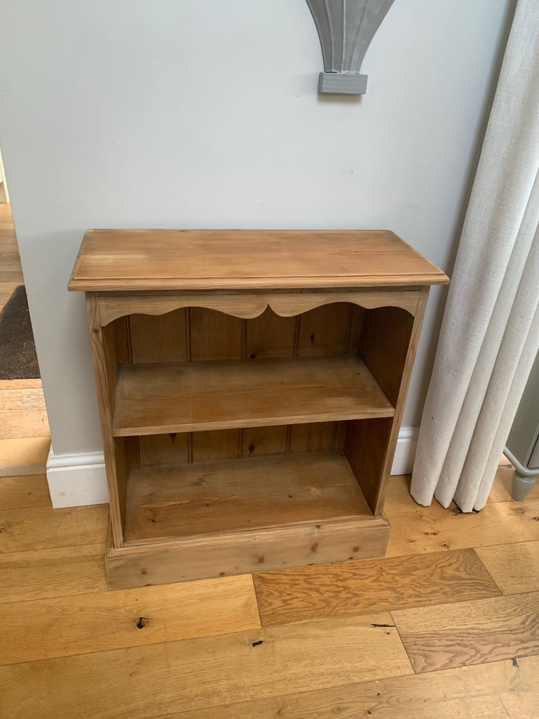 Solid pine two shelf bookcase 