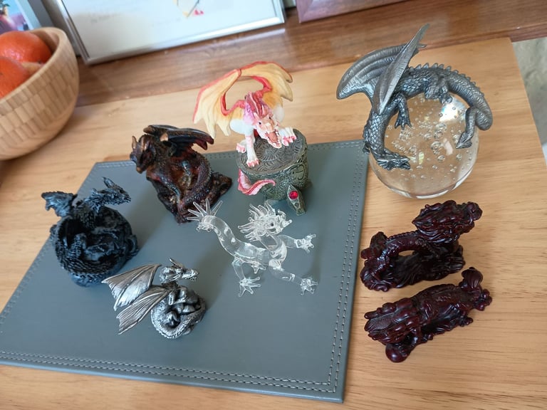 Collection of dragon ornaments 