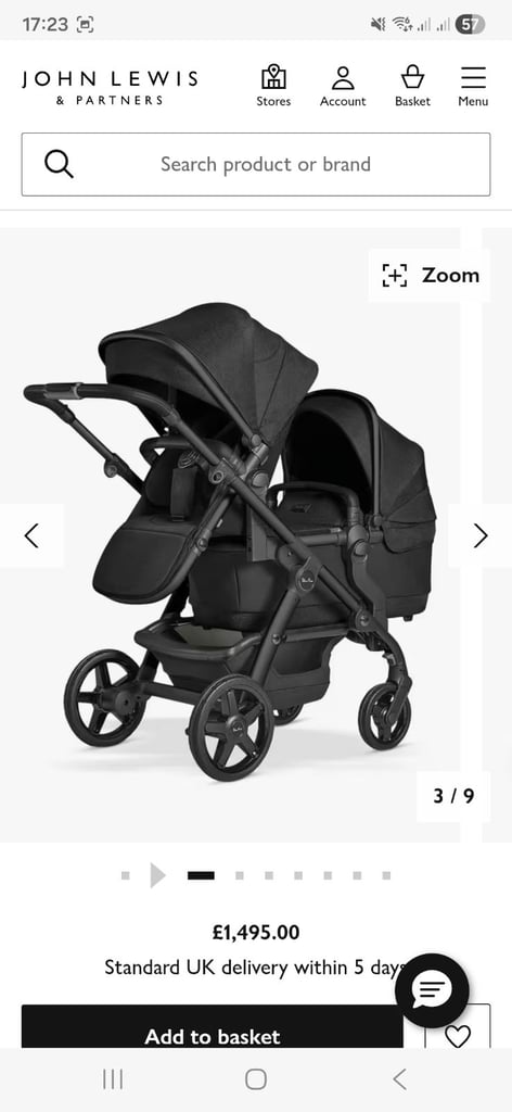 Silver Cross Wave 3 double pram