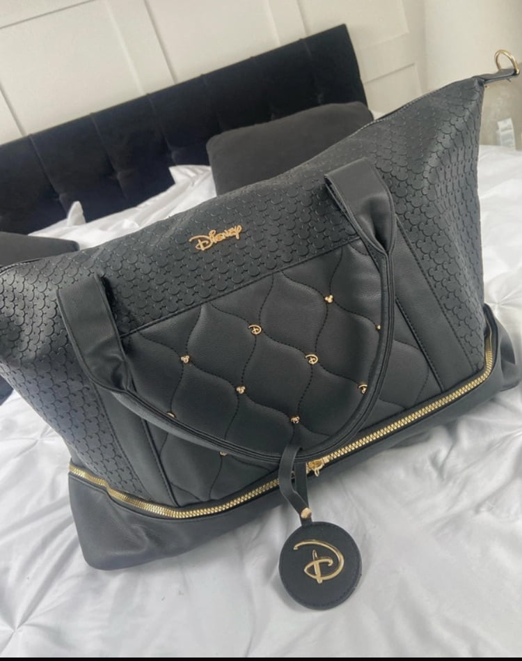 image for Black Disney travel bag large Micky mouse gold