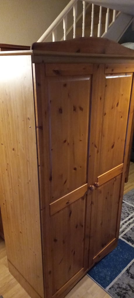 image for Large Pine Double Wardrobe (FREE Delivery Locally)