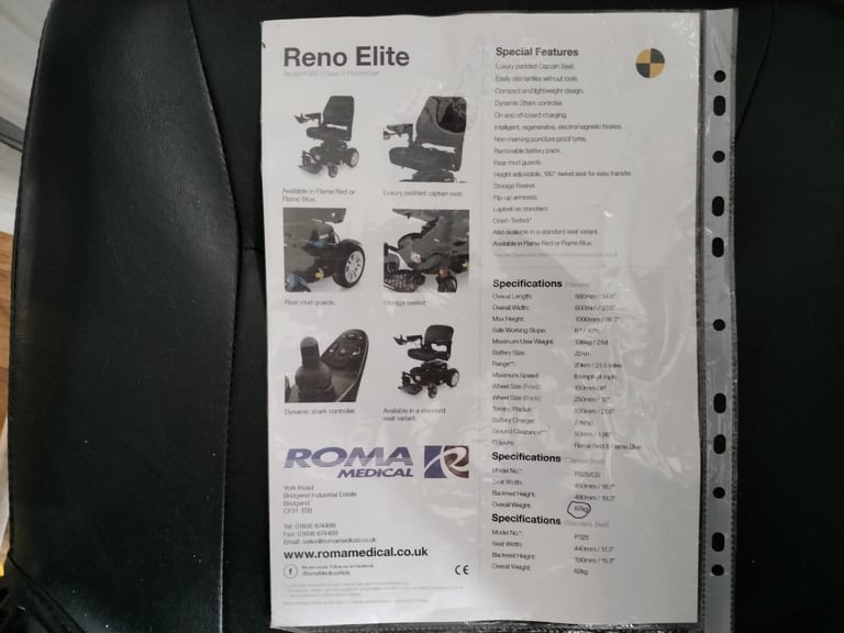 Reno Elite electric wheelchair 