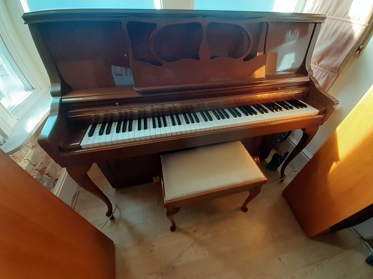 Knight K10 rare Chippendale Upright Piano beautiful *matching stool + free 1st tuning*